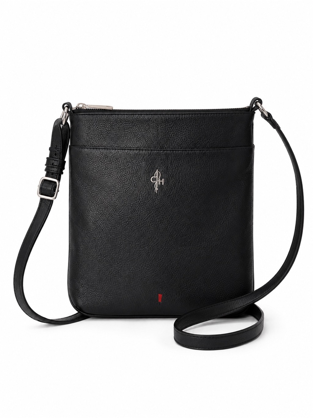 Black Crossbody Bag with Monogram Logo